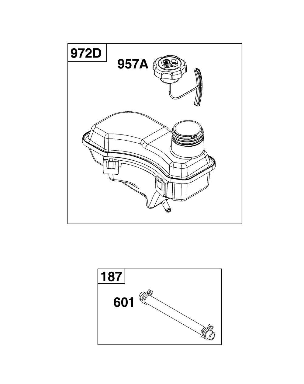 Fuel Supply Group Diagram and Parts List for 104M0B-0272-H5 100000 - 19Z999 Briggs and Stratton Engine